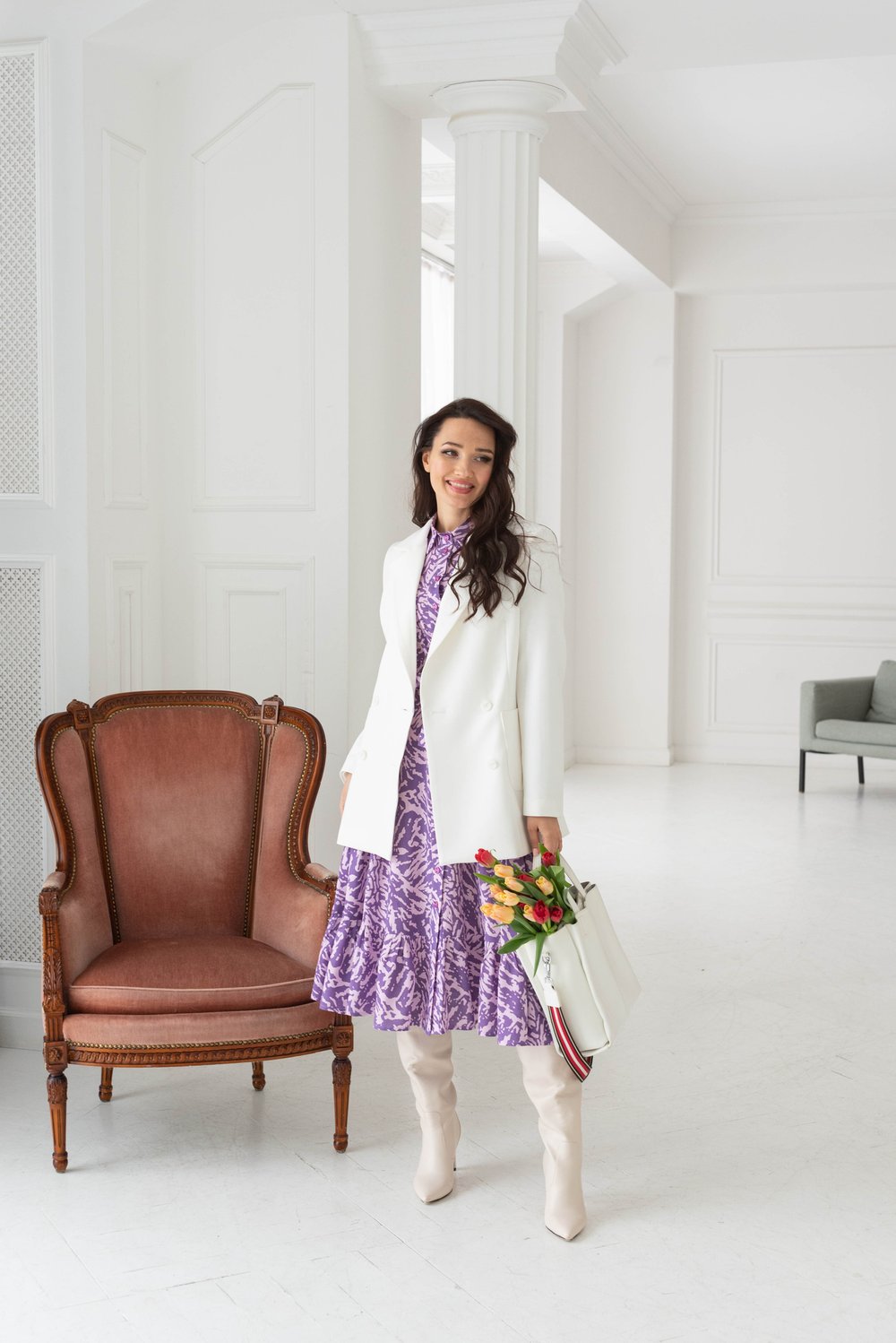 Платье сиреневого цвета из вискозы