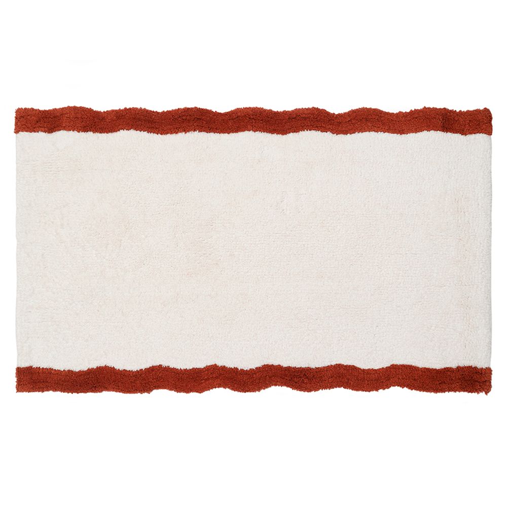 Коврик для ванной с кантом терракотового цвета из коллекции Trendy Ruffles, 50x80 см