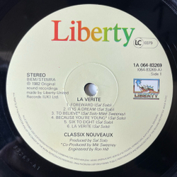 Винтажная виниловая пластинка LP Classix Nouveaux La Verite (Holland 1982)