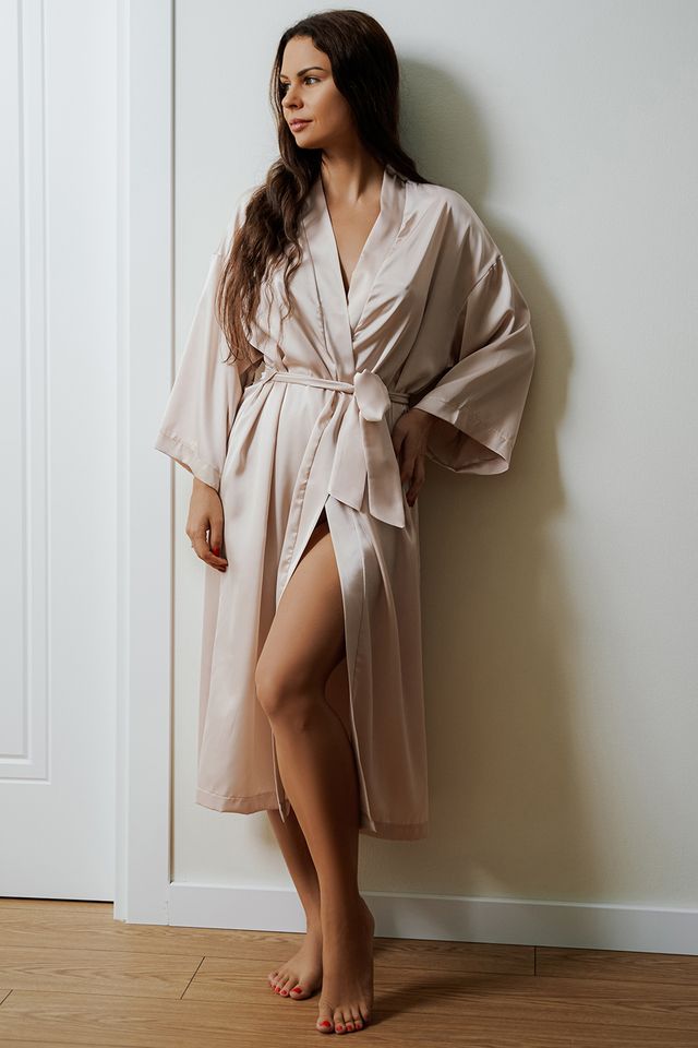 Халат-кимоно бежевый