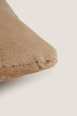 ZARA HOME ОДНОТОННЫЙ ЧЕХОЛ ДЛЯ ДЕКОРАТИВНОЙ ПОДУШКИ ИЗ ФЛИСА, БЕЖЕВЫЙ
