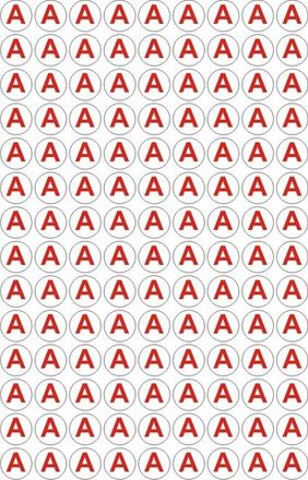 Набор наклеек для аварийных светильников "А", 126 шт., 2х2 см.