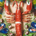 Декоративная тарелка «Омар на песке»