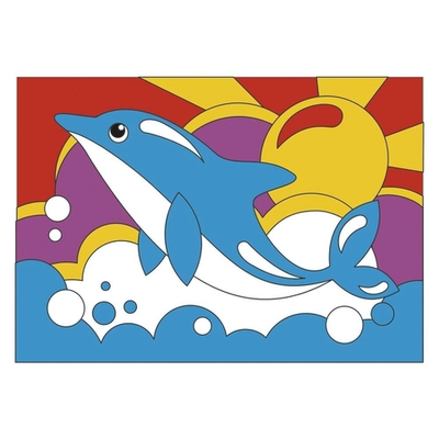 Картина по номерам 20*30см "Радостный дельфин" (на подрам.) (Lori)