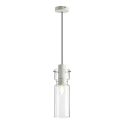 5057/1B PENDANT ODL24 385 белый/прозрачный/металл/стекло Подвес E27 1*40W SCROW