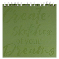 Альбом для рисования (Скетчпад) 210х210 мм, 40 л, блок - белый офсет 160 г/м², арт. 70191 ЭВКАЛИПТ /обложка полноцветная печать, твёрдый переплёт на гребне, матовая ламинация, УФ-лак выборочный /