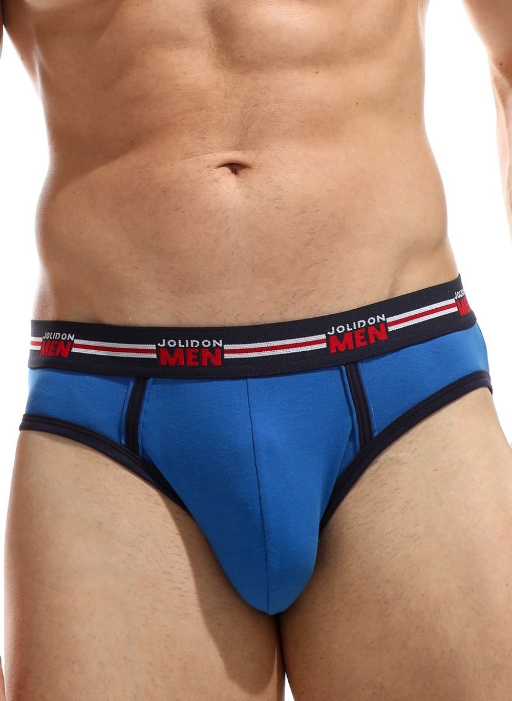Мужские трусы-слипы с контрастной тесьмой (Размер: L) (Цвет: синий)
