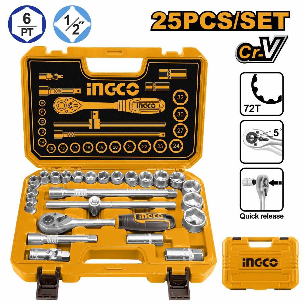 Набор инструментов 1/2 25 пред. INGCO HKTS12251 INDUSTRIAL