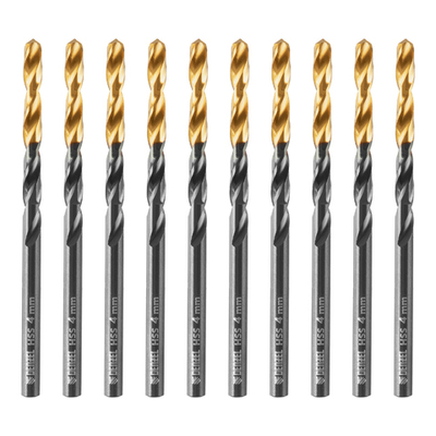 Сверло по металлу, 4 мм, HSS-Tin, Golden Tip, 10 шт. Denzel