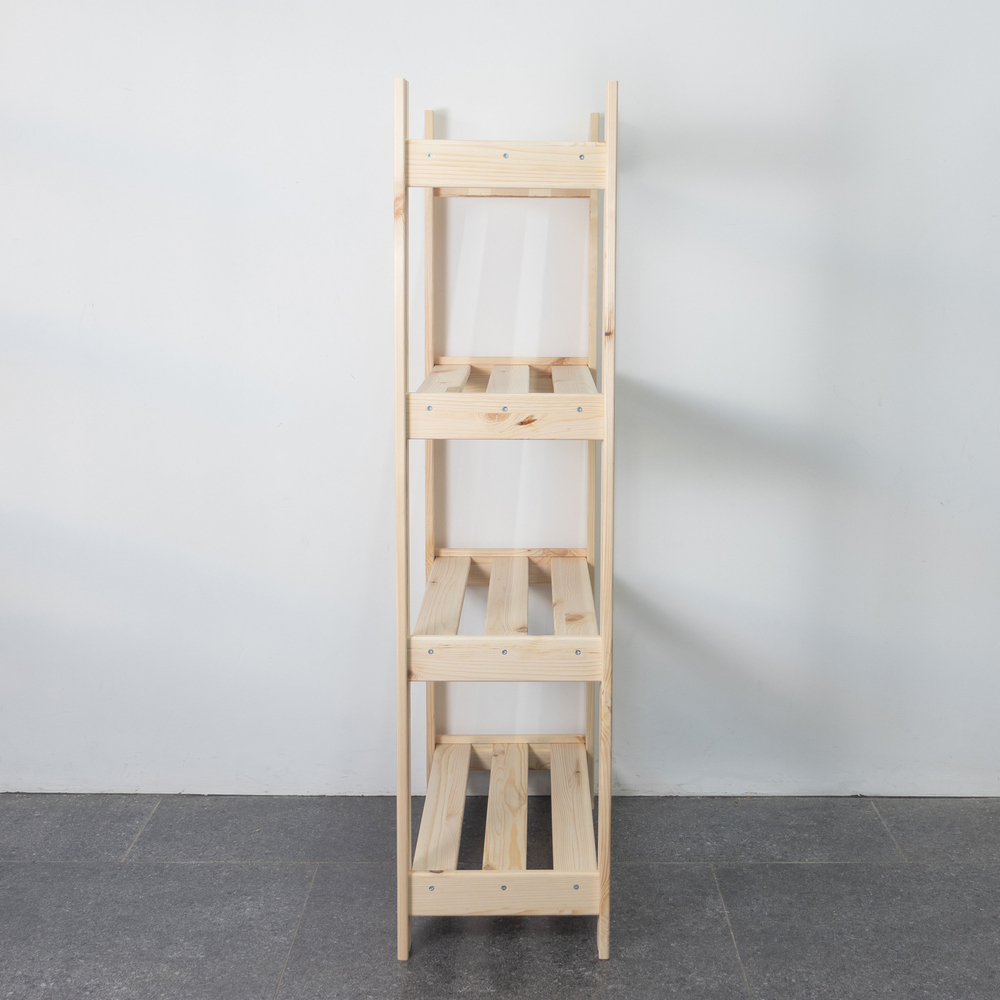 Стеллаж напольный деревянный Альберт 116 см для игрушек, книг, деревянный на балкон, для рассады