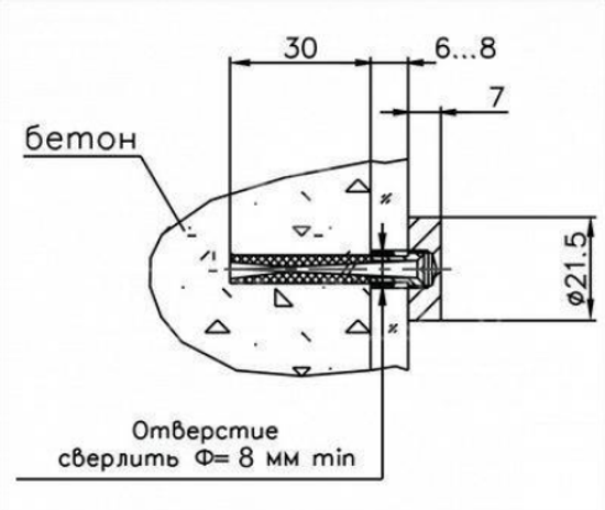 Держатель 5.12 М 01 D=22мм, серебро зеркальное