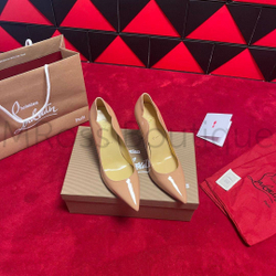 Бежевые туфли лодочки Christian Louboutin Hot Chick 100