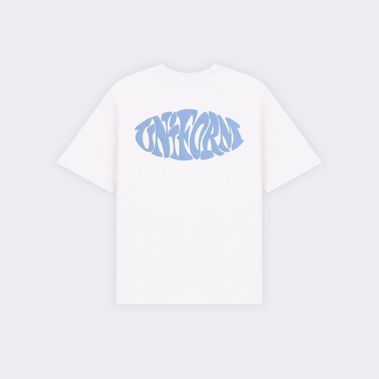 Футболка UNIFORM Heavy Stamp, молочный/голубой