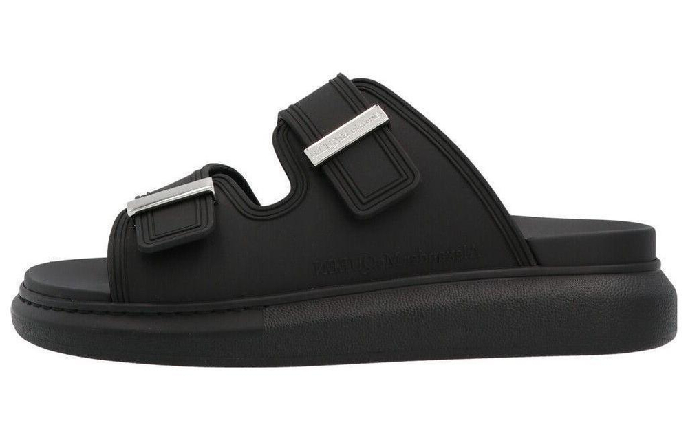 Alexander McQueen Alexander McQueen Hybrid Rubber thick-soled open-toed fashion sandals men's black