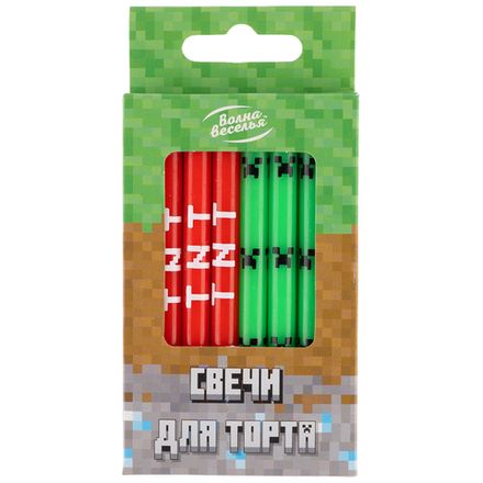 Свечи-пики "Пиксели МайнКрафт" 8 шт