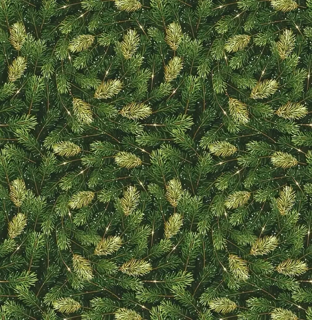 Бумага упаковочная 50х70 см «Хвойные веточки» (1 лист)