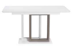 Стол на тумбе Санса 140(180)х80х76 грей / белая шагрень / грей