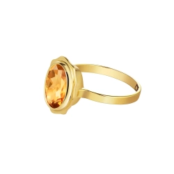 кольцо «цветок жизни» с цитрином (11 мм)