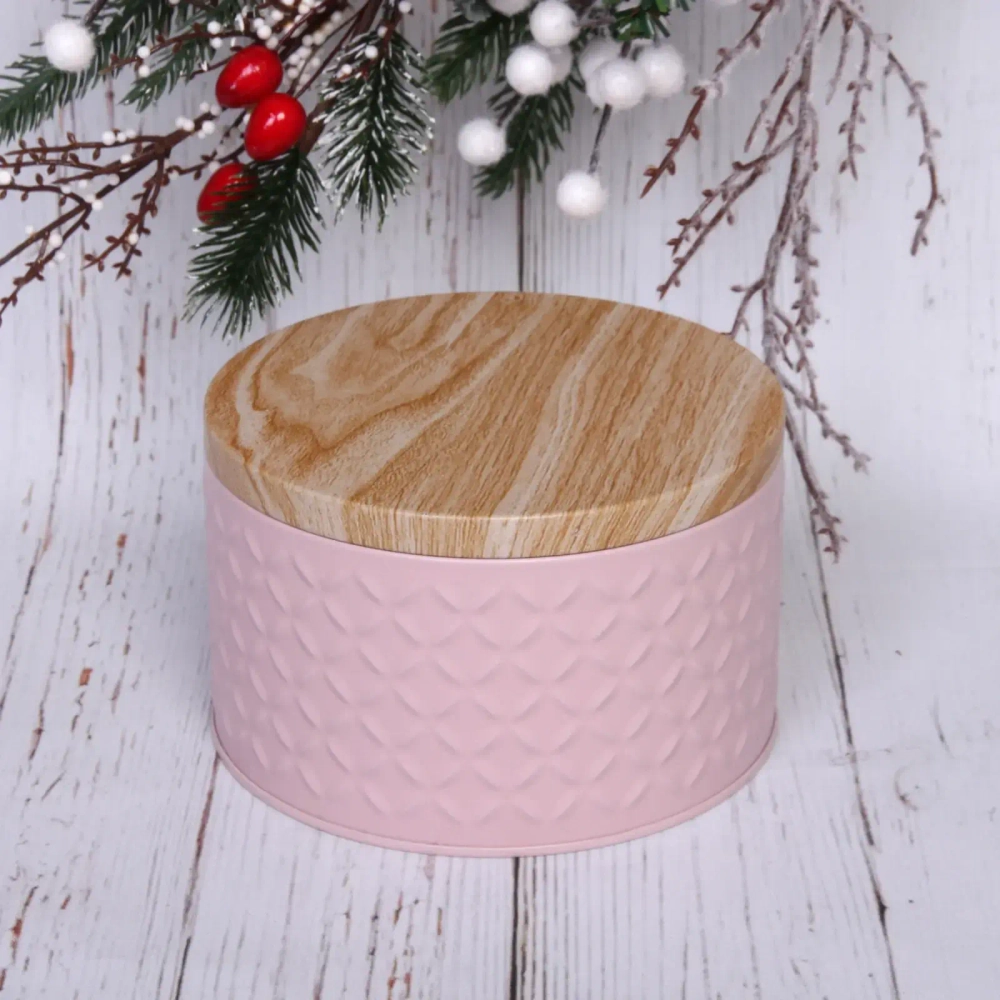 Банка жестяная «Kitchen romance» 800мл 13,5*7,5cм, розовая