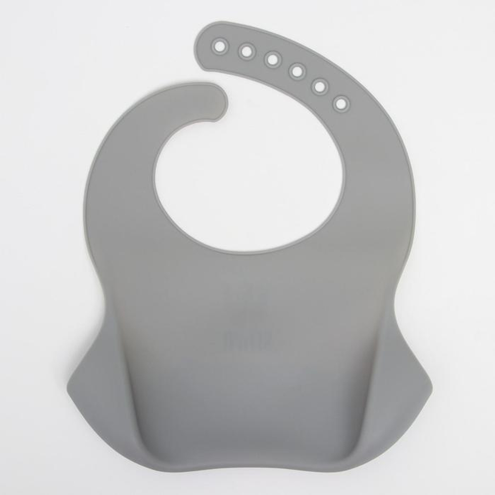 5491975 Нагрудник детский «Сияй», силиконовый с карманом, цвет серый