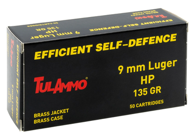 Патрон 9х19 Люгер ТПЗ HP экспансия,г/лат, об/лат, 8,7., коробка 50 шт.