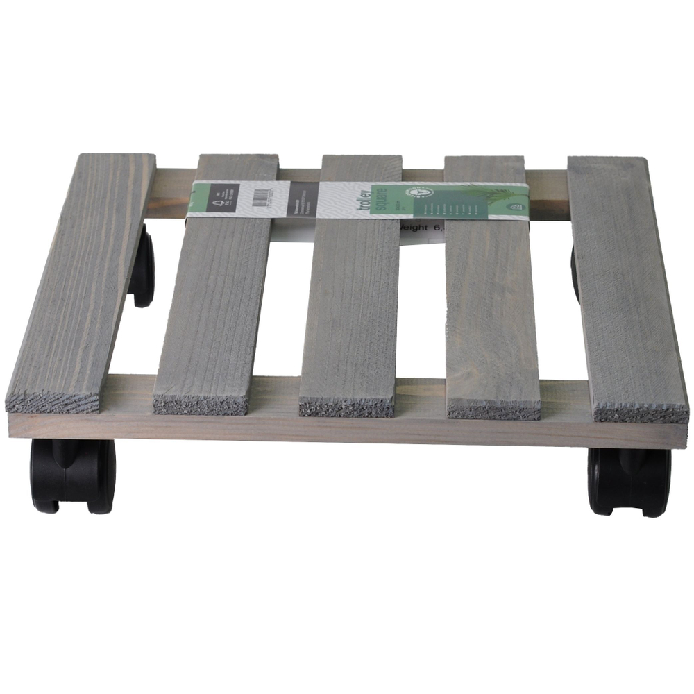 Подставка для цветов Флорель деревянная, в стиле рустик (состаренный), серая