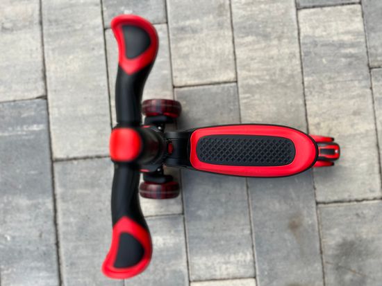 Самокат-беговел со светящимися колёсами 3 в 1 Scooter Micar Moby Black-Red