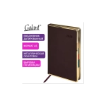 Ежедневник датированный 2026 А5 148х218 мм, GALANT "Infinity Gold", под кожу, темно-коричневый, 117501
