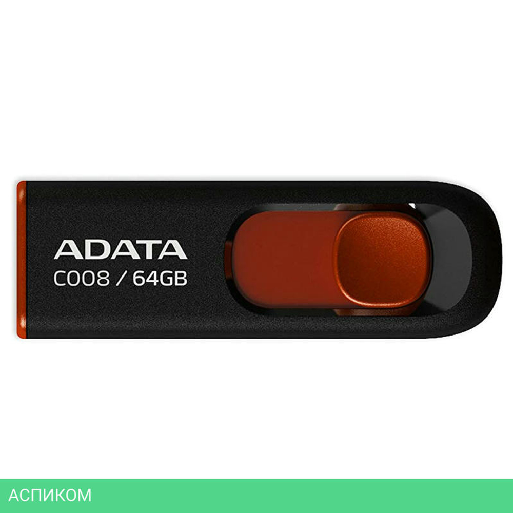 USB Flash-накопитель A-Data AC008-64G-RKD 64 Гб Black/Red