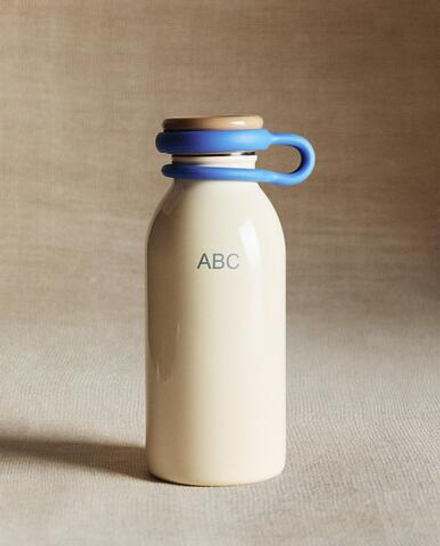 Zara Home бутылка из нержавеющей стали, цвет бежевый, 17 см