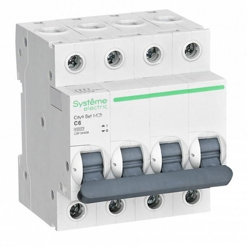 Автоматический выключатель City9 Set 6А С 4П 4,5кА Systeme Electric (автомат электрический) C9F34406