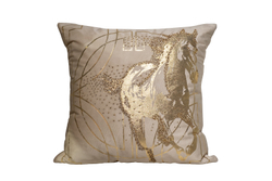 Подушка с бисером, стеклярусом и вышивкой "Голден Спирит" беж 45x45 Garda Decor