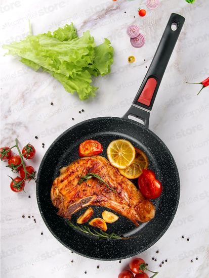 Сковорода 24 см. из литого алюминия Kamille KM 4470 со съемной ручкой