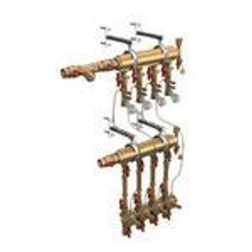 Узел коллекторный Giacomini отопления этажный с индивид. баланс. 1 1/4quot; x 3/4quot; /4 зоны, GE550Y174