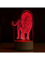 Светильник 3D ночник RISALUX «Лев», LED RGB, от сети, 9.5×13