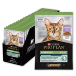 Pro plan корм консервированный для взрослых кошек кусочки в желе индейка стерилизованные