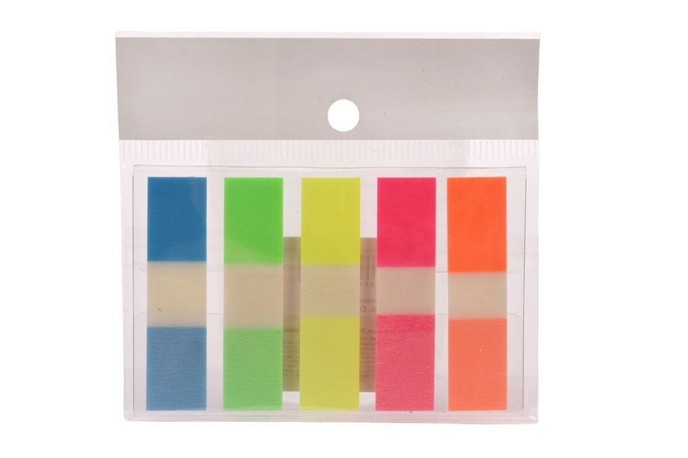 Стикеры пластиковые, 5шт, прямые, z-сложение, на пластиковой подложке