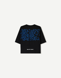 BERSHKA Футболка с коротким рукавом и принтом Billie Eilish, черный