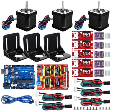 Комплект Arduino UNO R3 для ЧПУ станка / 3D принтера на RAMPS 1,4, драйвер шагового  DRV8825, двигат