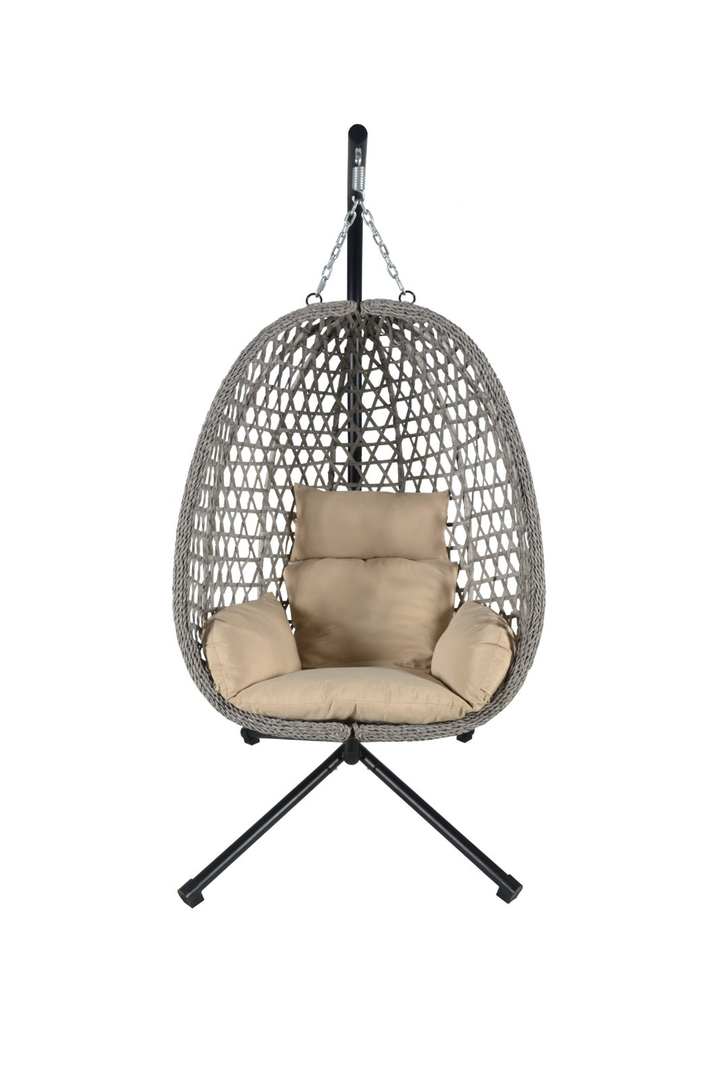 Подвесное разборное кресло из искусственного ротанга серое Мастер «Master»