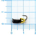 Мормышка Владимирская 560 "Гвоздик с латунным колокольчиком золото" с коронкой, 3мм, 0.9гр (15шт/уп)
