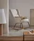 Maustin Кресло-качалка из бежевой овчины со стальной конструкцией и деревом бука