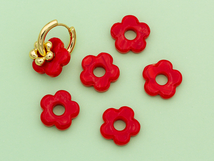 Подвеска-бусина "Цветок" 16мм, стекло (уценка)