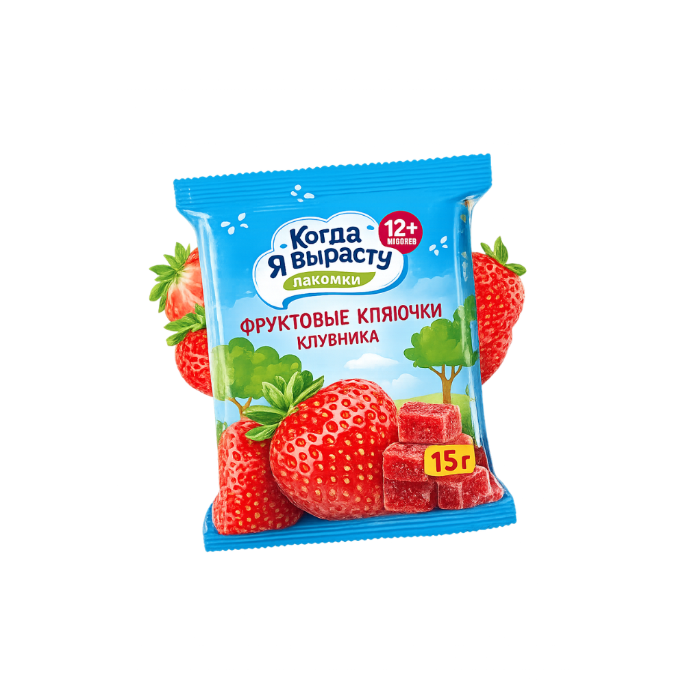 Фруктовые кусочки Когда Я выросту клубника 15 гр