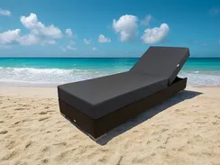 Шезлонг с матрасом Mantera, коричневый, серый