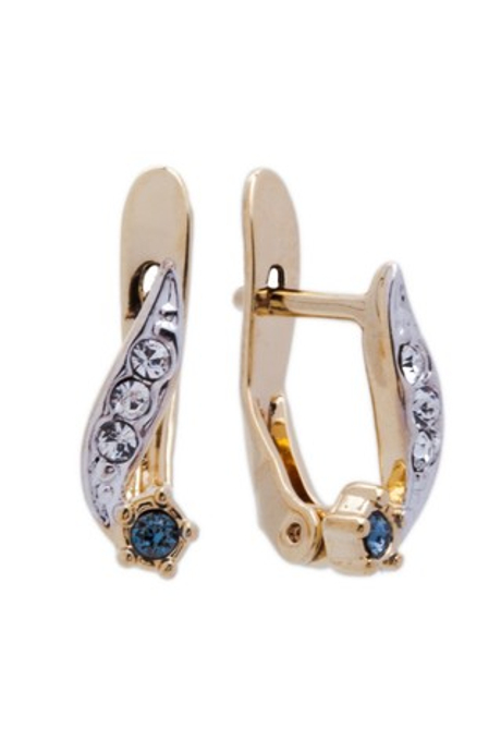 "Каррель" серьги в золотом покрытии из коллекции "Paris" от Jenavi с английским замком