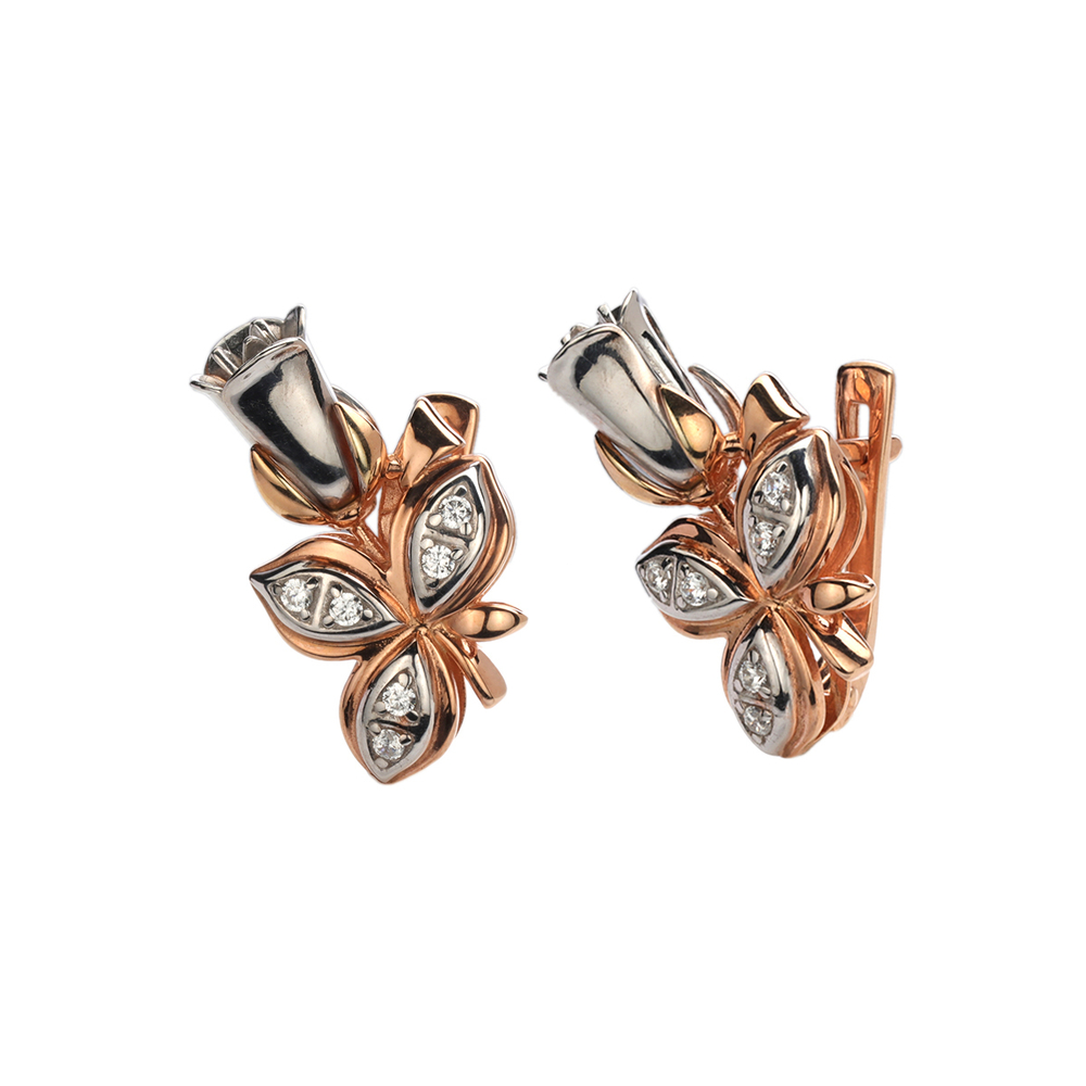 Серьги с фианитом из серебра 925 пробы JA-S-514125РА