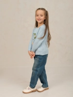 Джемпер вязаный для девочки с вышивкой