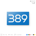 Номер на дверь 389, табличка на дверь для офиса, квартиры, кабинета, аудитории, склада, голубая 120х70 мм, Айдентика Технолоджи