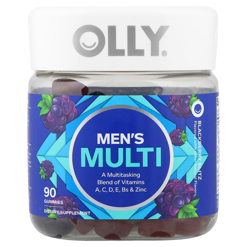 OLLY, мультивитамины для мужчин, со вкусом ежевики, 90 жевательных таблеток